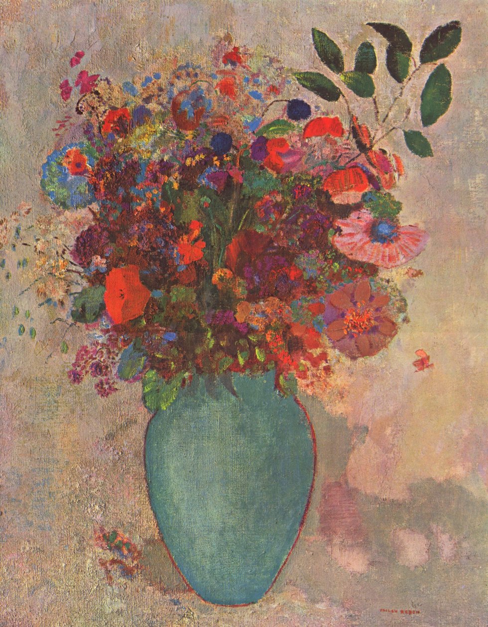 Tyrkysová váza od Odilon Redon