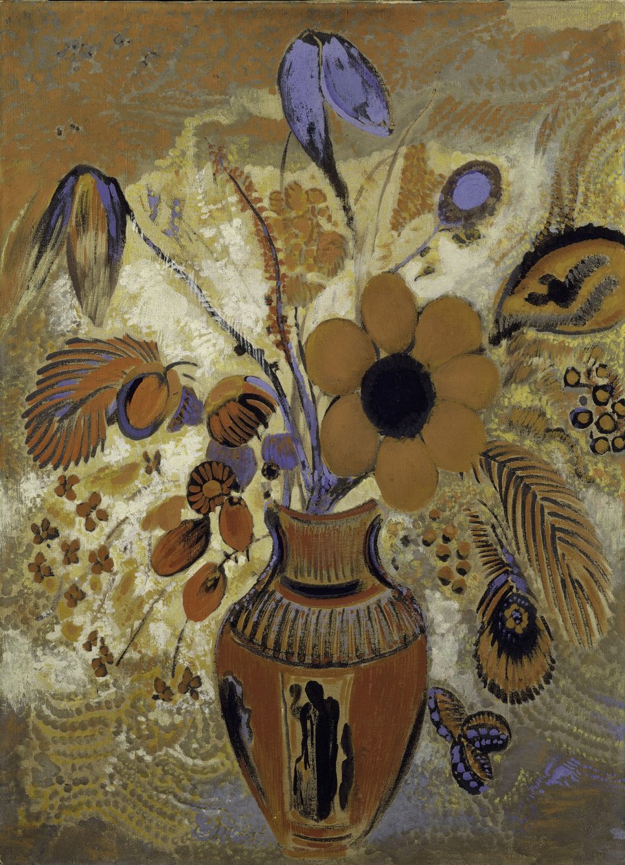 Etruská váza s květinami, 1900-10 od Odilon Redon
