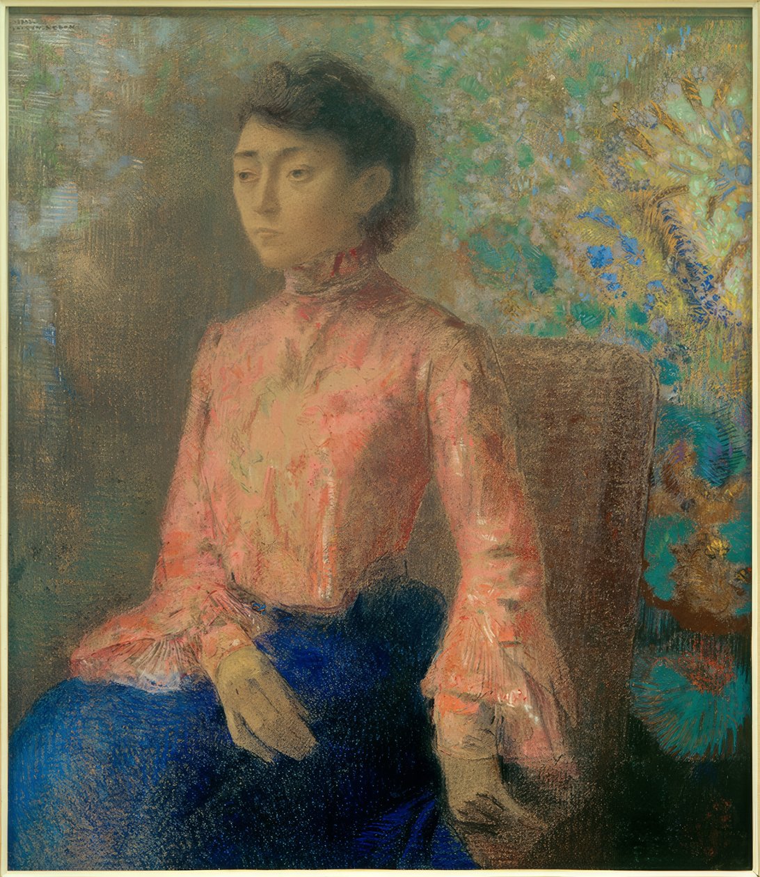 Porträt Mademoiselle Chaine od Odilon Redon
