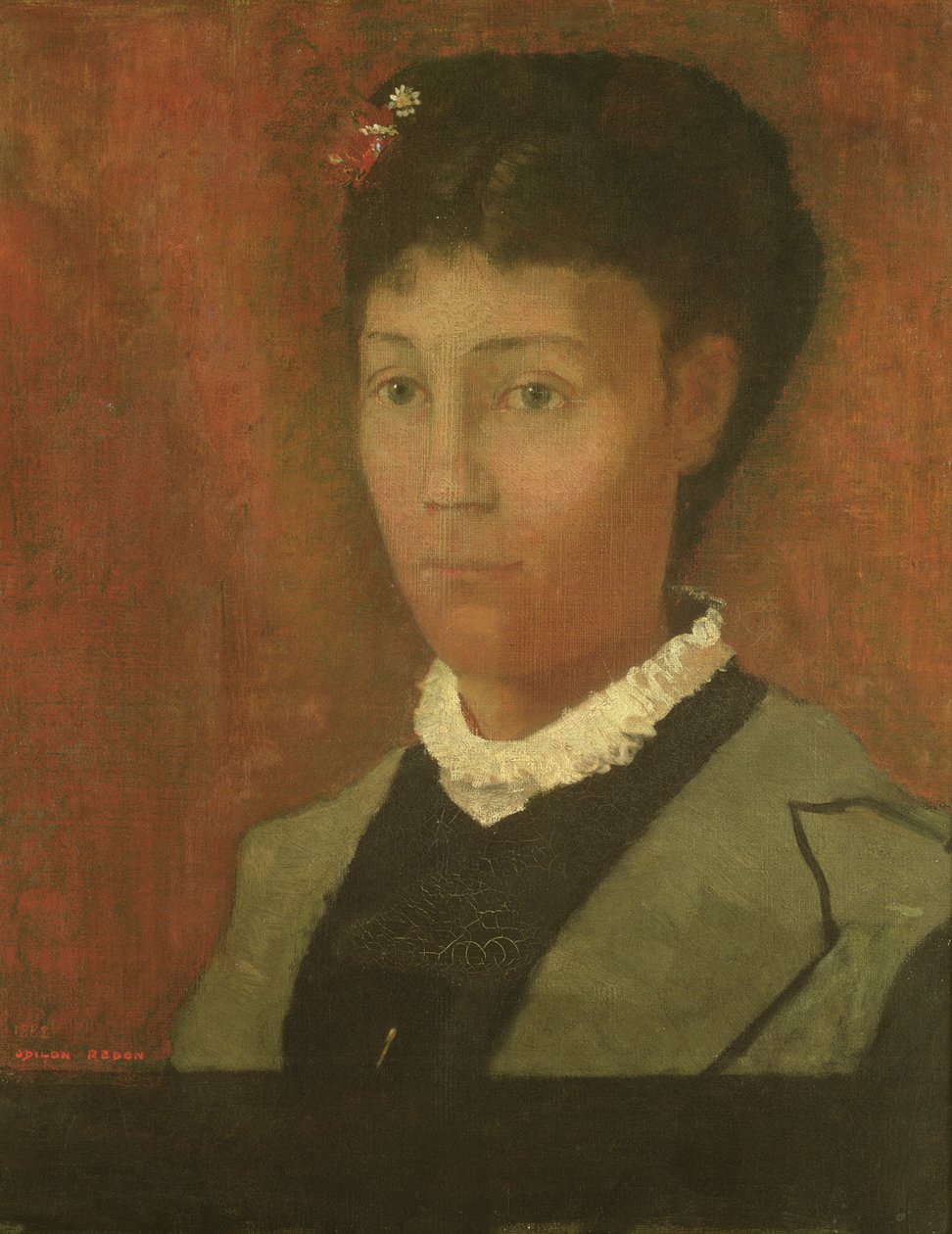 Portrét umělcovy manželky, Madame Odilon Redon (rozená Camille Falte) (1853-1923), 1882 od Odilon Redon