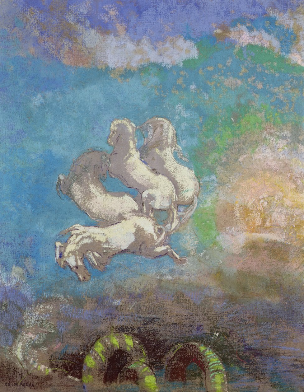 Apollonův vůz, kolem 1905-1914 (olej a pastel na plátně) od Odilon Redon