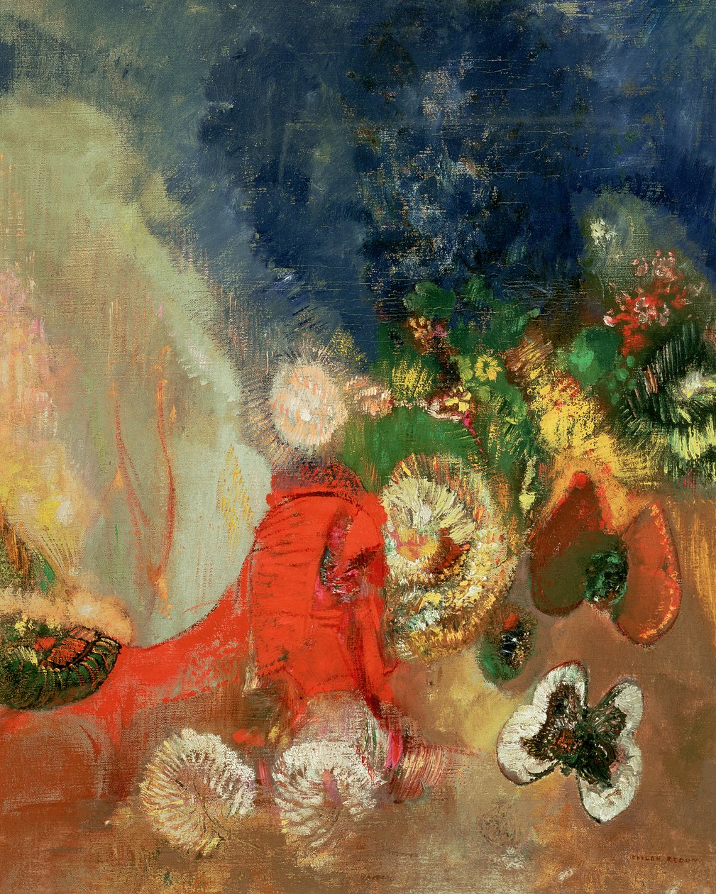 Červená sfinga, kolem roku 1912 od Odilon Redon