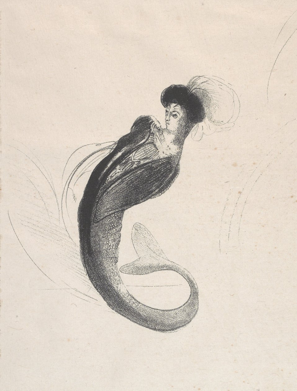 Bezejmenná zkušební litografie, 1890 (litografie na tkaném papíře) od Odilon Redon