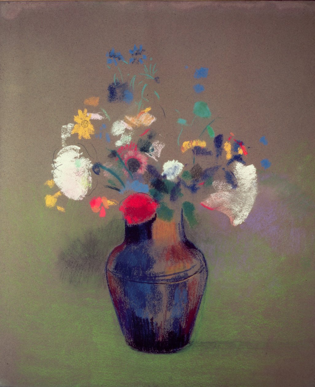 Váza s květinami (pastel na papíře) od Odilon Redon
