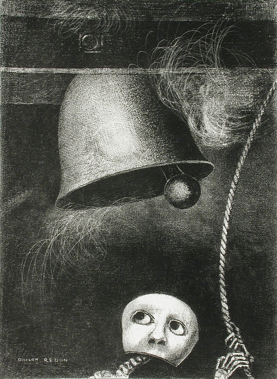 Maska zní umíráček. Série: Pro Edgara Poea, 1882 od Odilon Redon