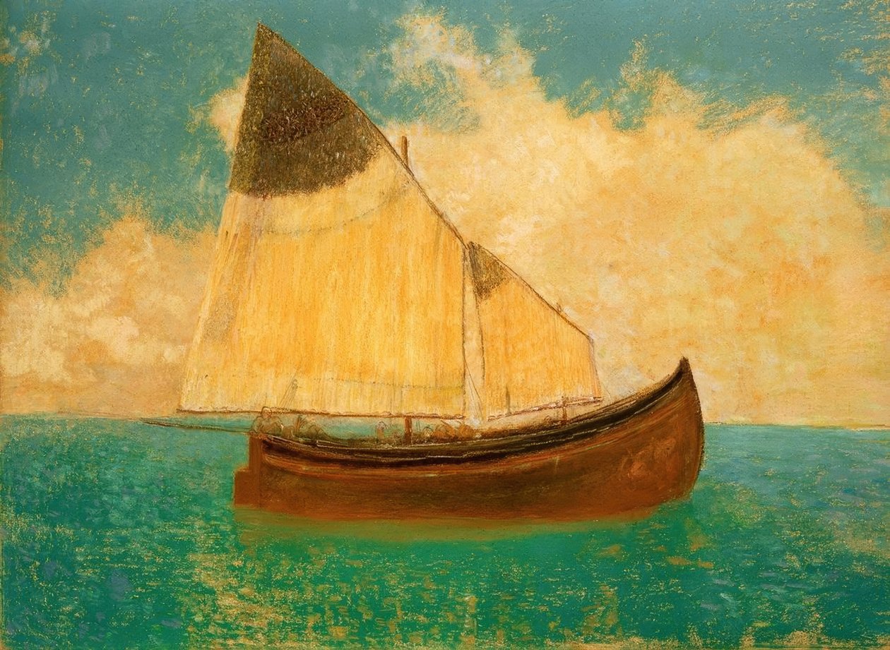 Driftování (loď se žlutými plachtami) od Odilon Redon