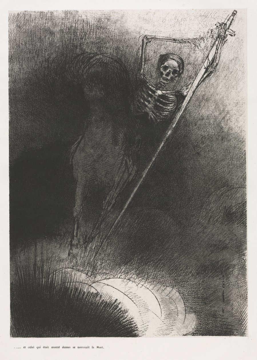 A jeho jméno, které na něm sedělo, bylo Smrt od Odilon Redon