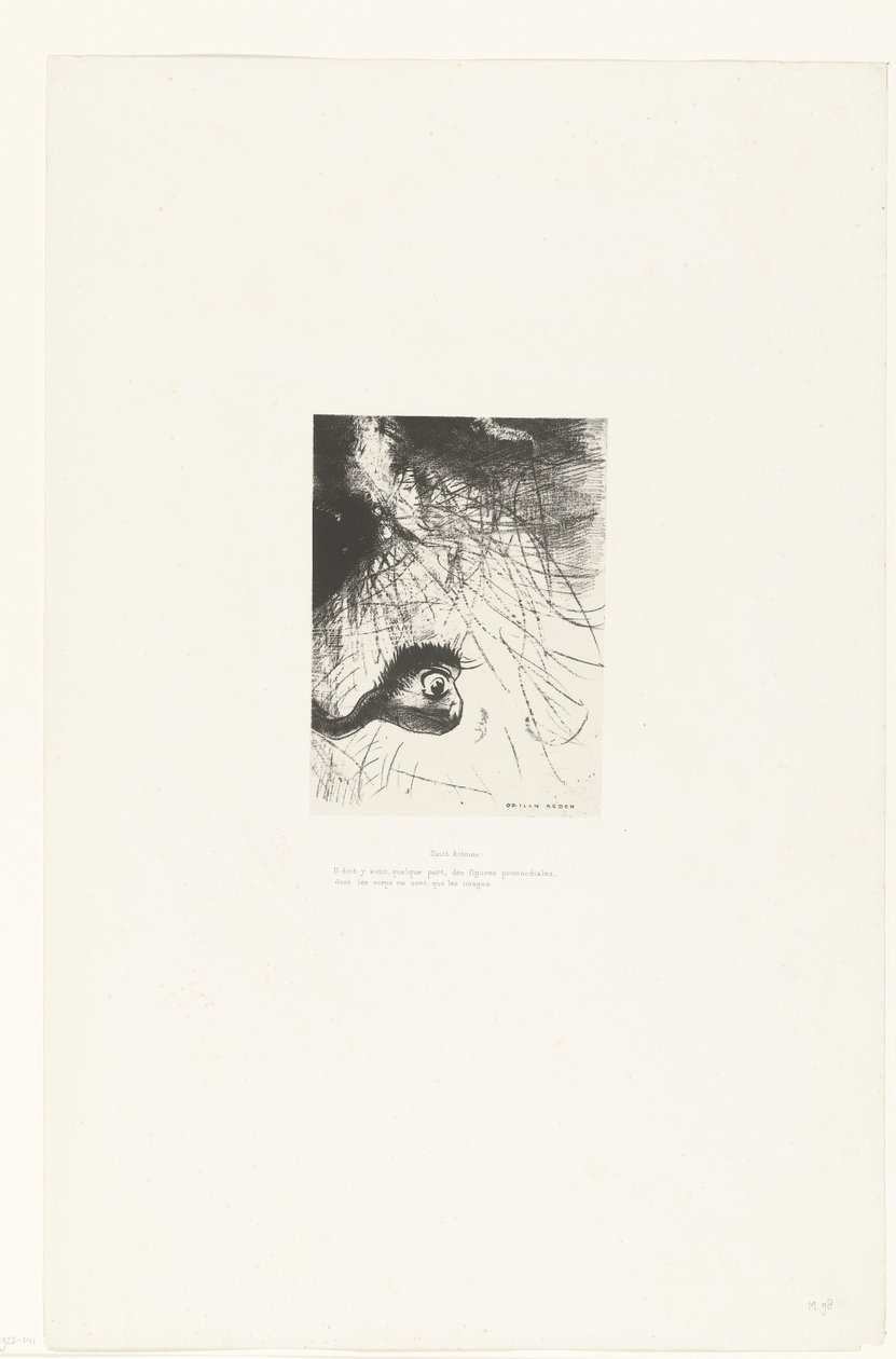 Antonius: Někde musí existovat archetypy, jejichž těla jsou pouze odrazy Sainte Antoine: Il doit y avoir, quelque part, des figure primordiales, dont les corps ne sont que les images Tentation de Saint-Antoine (2) (název série) Žádost od d od Odilon Redon