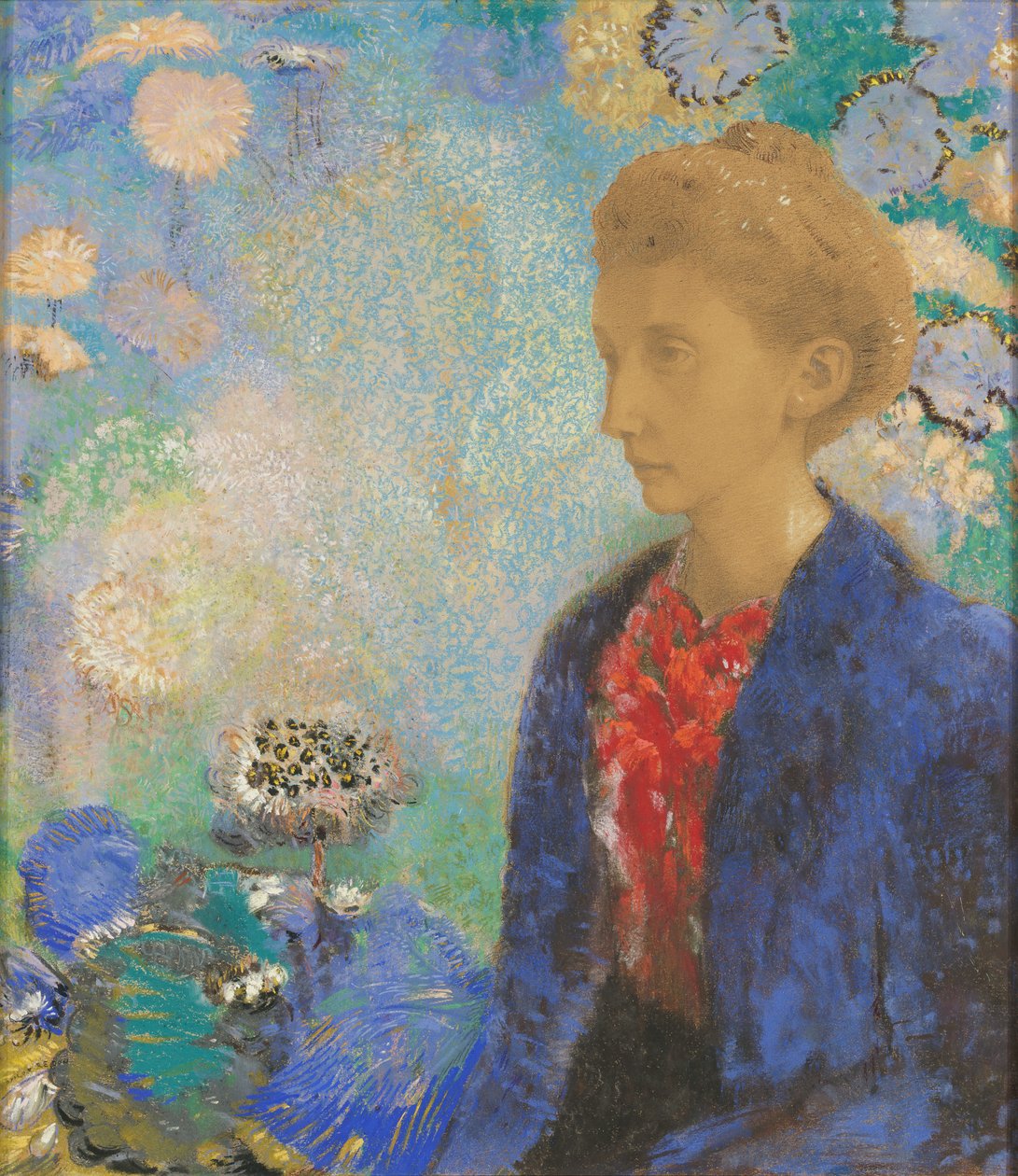 Baronka z Domecy, kolem roku 1900 (pastel a kvaš) od Odilon Redon