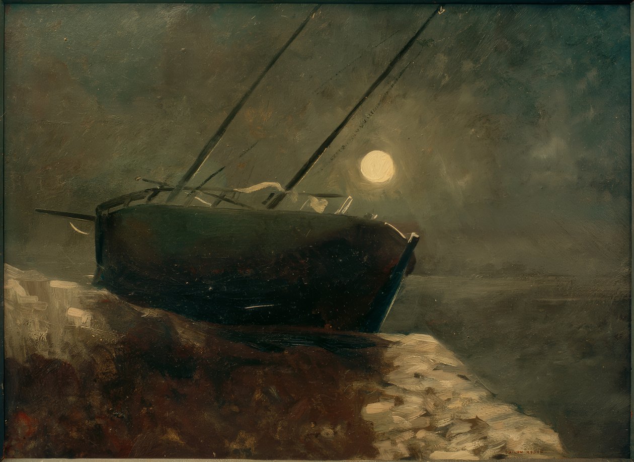 Loď zalitá měsícem od Odilon Redon