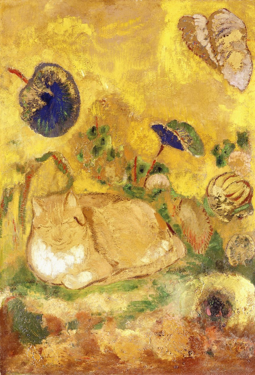Bazon, umělcova kočka; Bazon, umělcova kočka, kolem roku 1905 od Odilon Redon