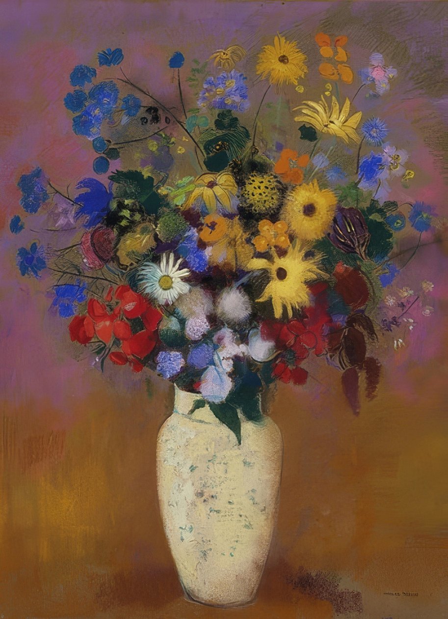 Květiny ve váze. Kolem roku 1912-14 od Odilon Redon