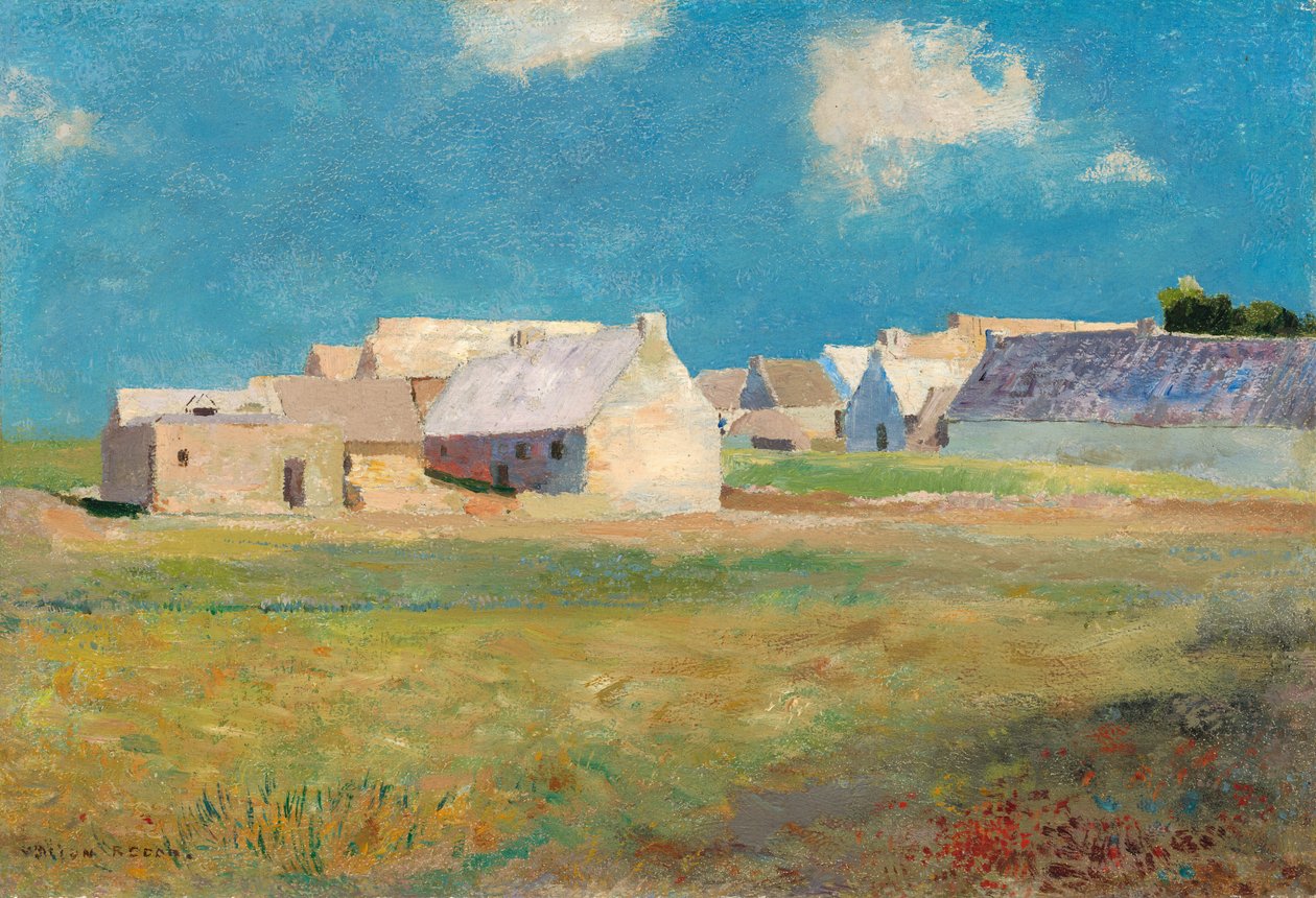 Bretonská vesnice od Odilon Redon