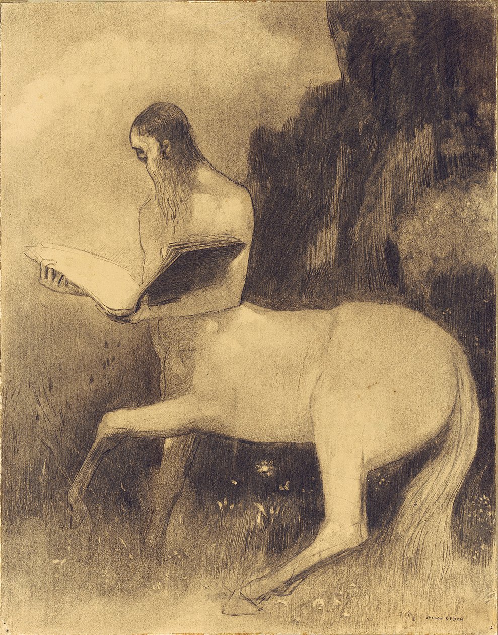 Čtení Kentaura od Odilon Redon