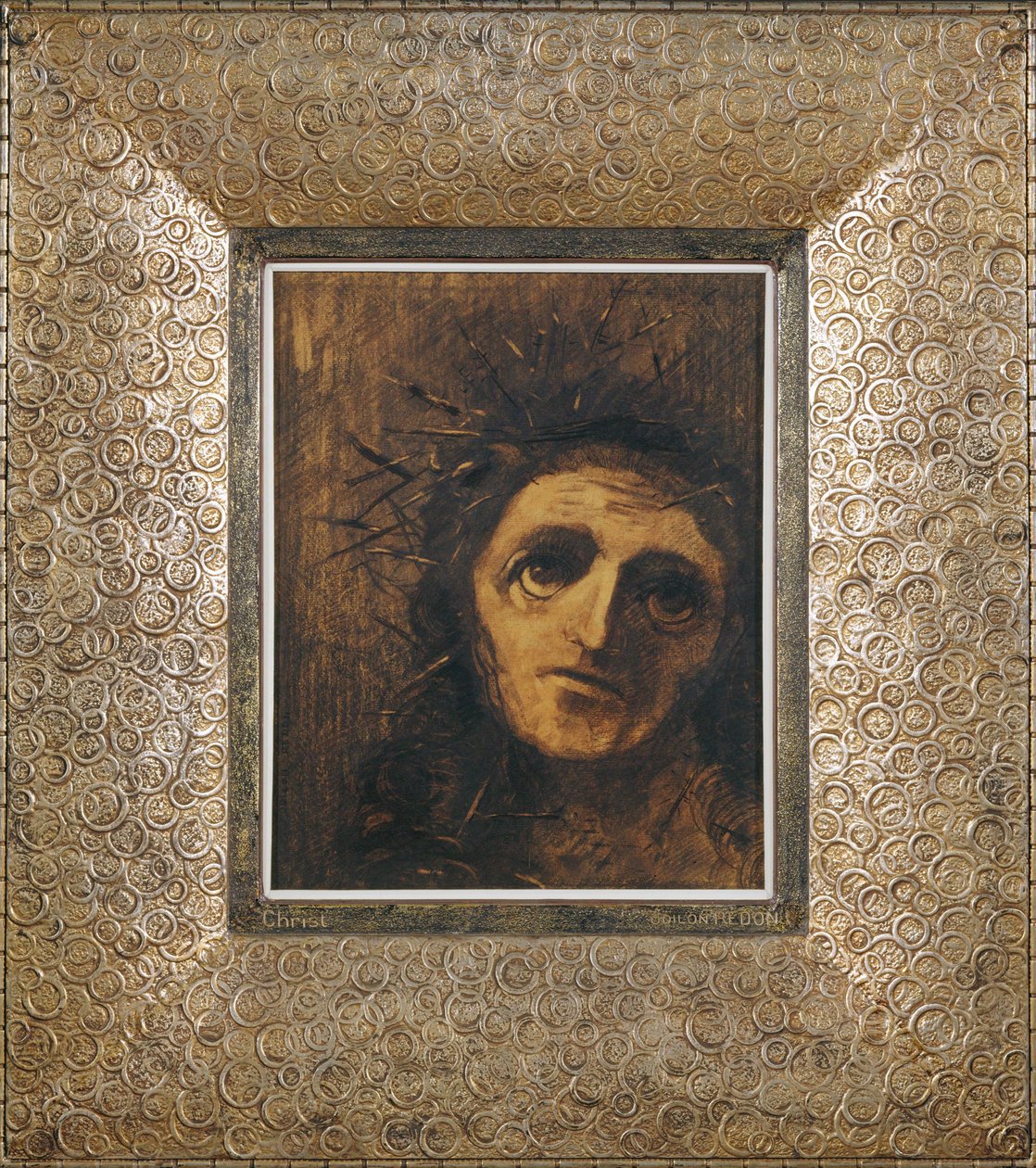 Kristus (uhel a černá křída na papíře) od Odilon Redon