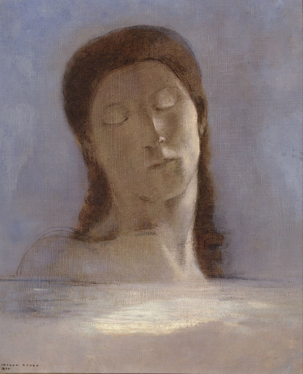 Zavřené oči, 1890 od Odilon Redon