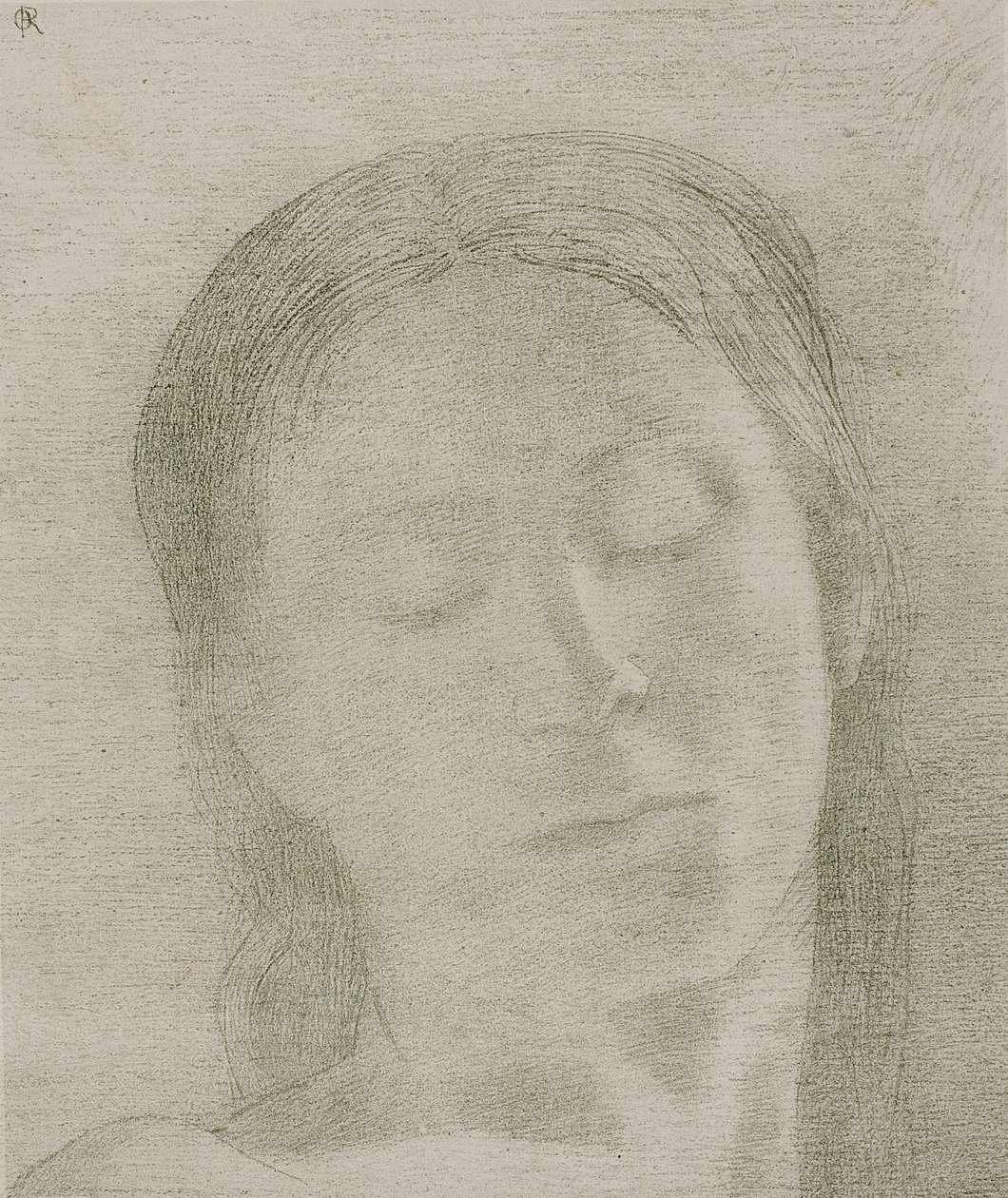 Zavřené oči, 1890 od Odilon Redon
