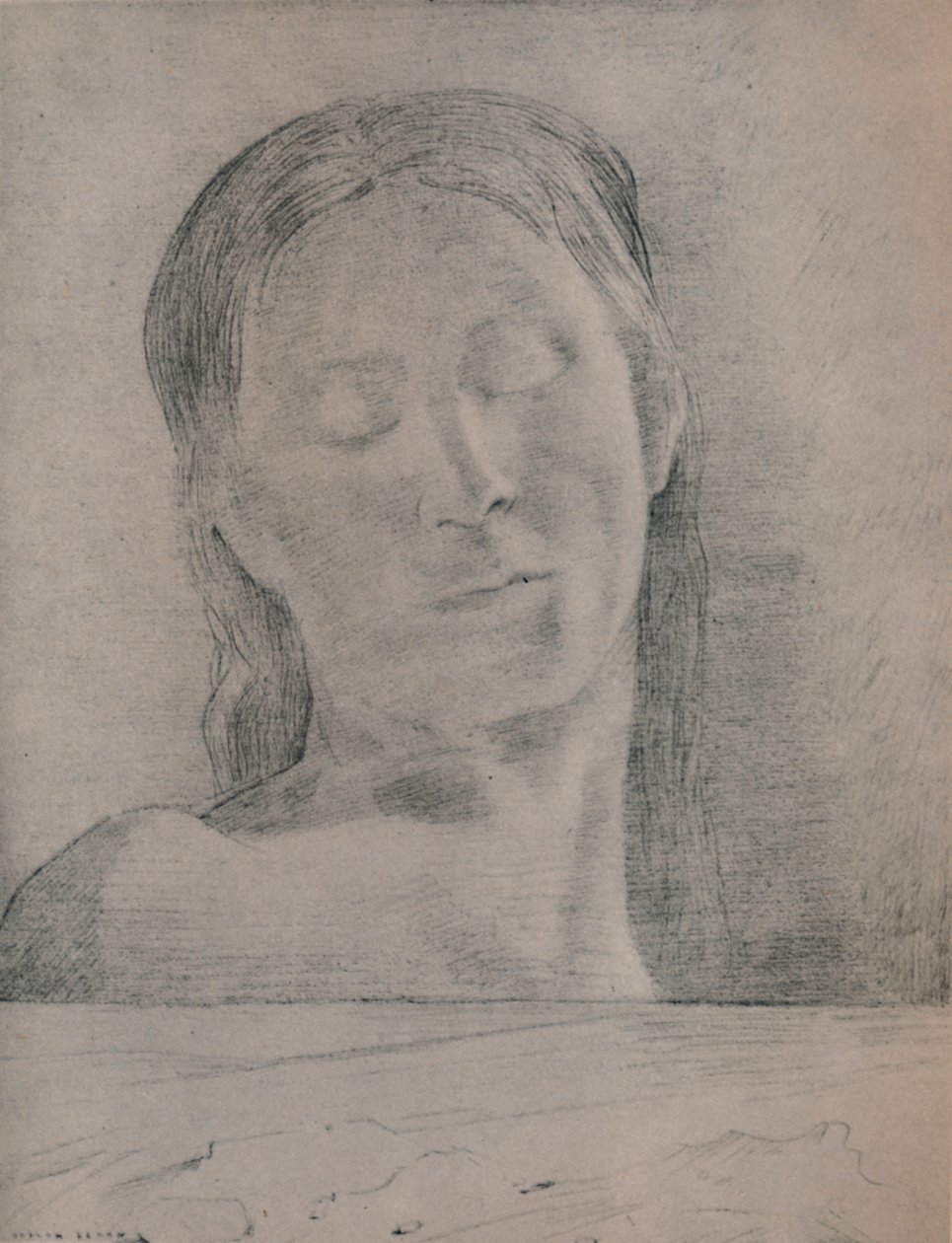 Zavřené oči, kolem 1890, 1946 od Odilon Redon