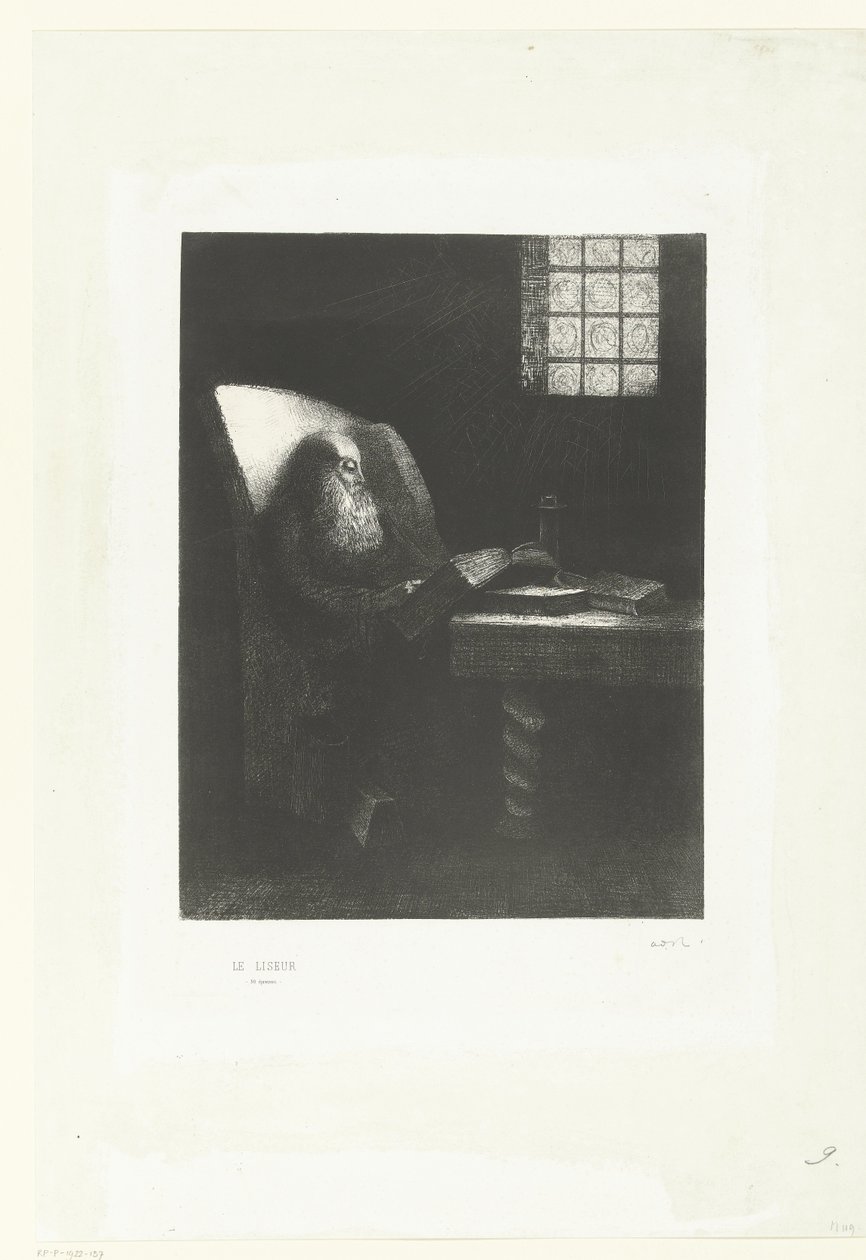 Čtenář Le Liseur (název na objektu) Portrét Rodolpha Bresdina od Odilon Redon