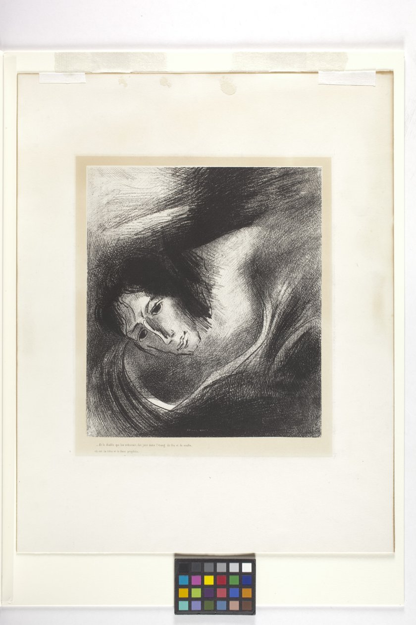 A ďábel, který je svedl (litografie na papíře s nášivkou) od Odilon Redon