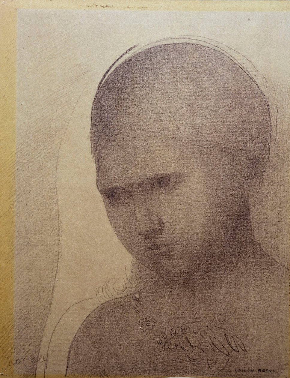 Žena v tříčtvrtečním profilu zleva od Odilon Redon