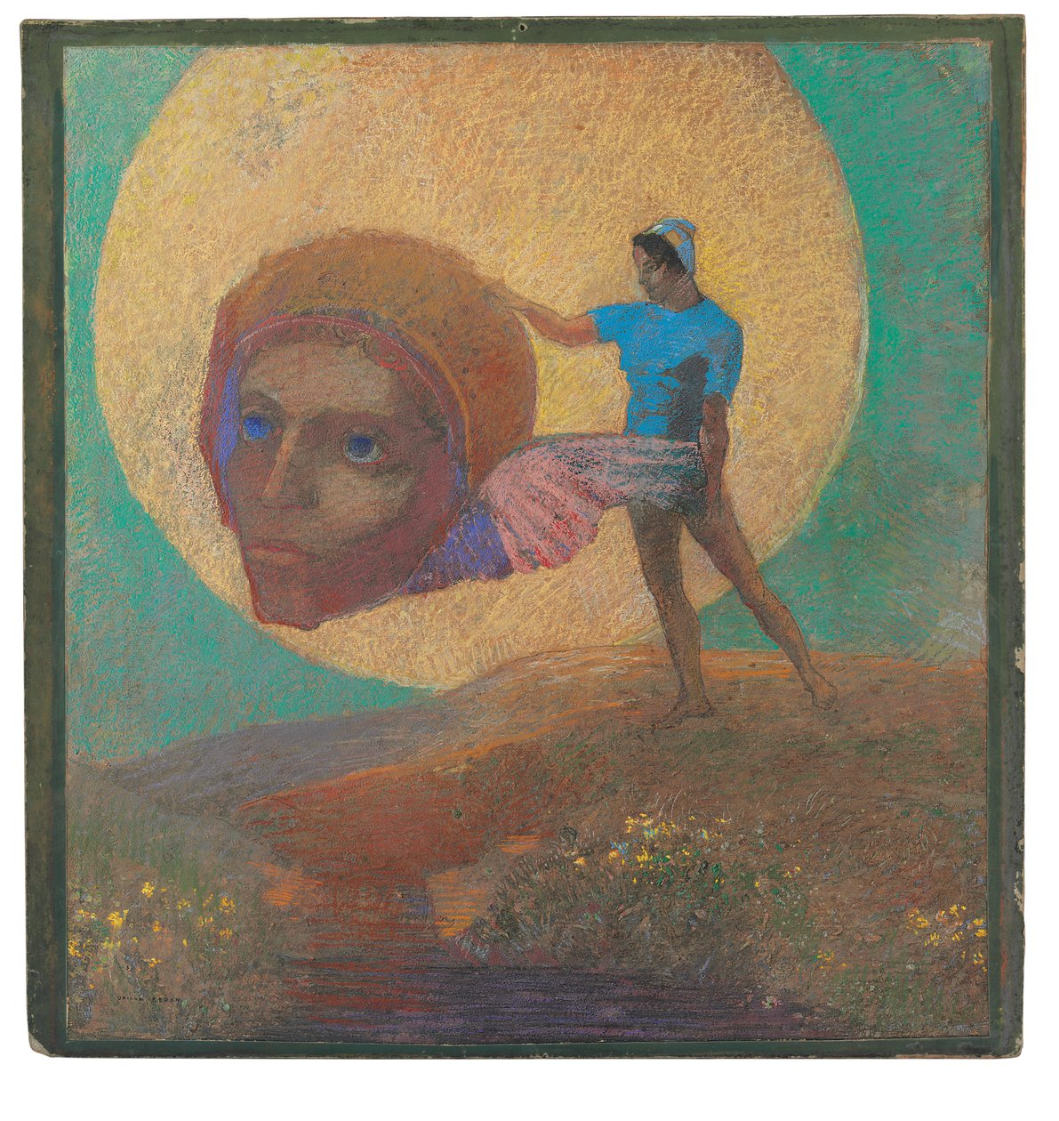 Postava s okřídlenou hlavou (Ikarův pád) od Odilon Redon