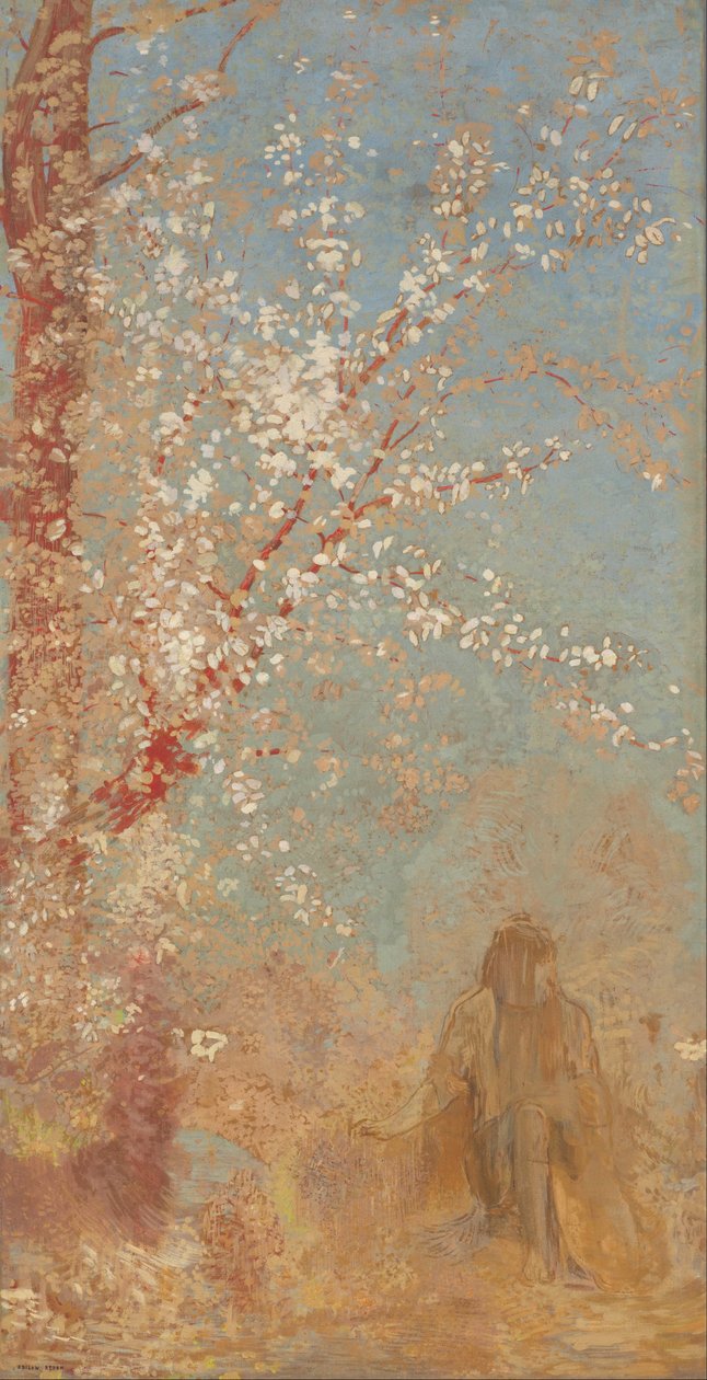Figur unter einem blühenden Baum od Odilon Redon