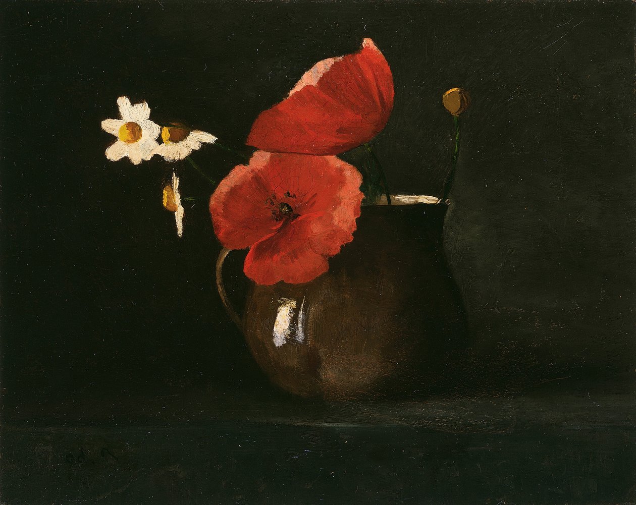 Květiny: vlčí máky a sedmikrásky, c. 1867. od Odilon Redon
