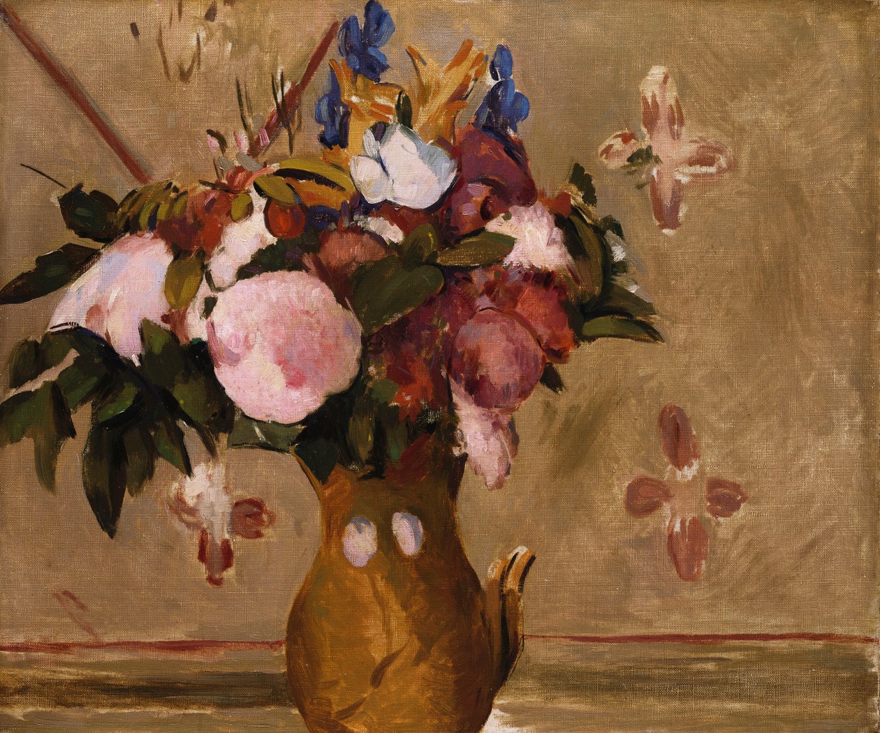 Květiny ve váze, kopie podle obrazu Cézanna, c.1886 od Odilon Redon