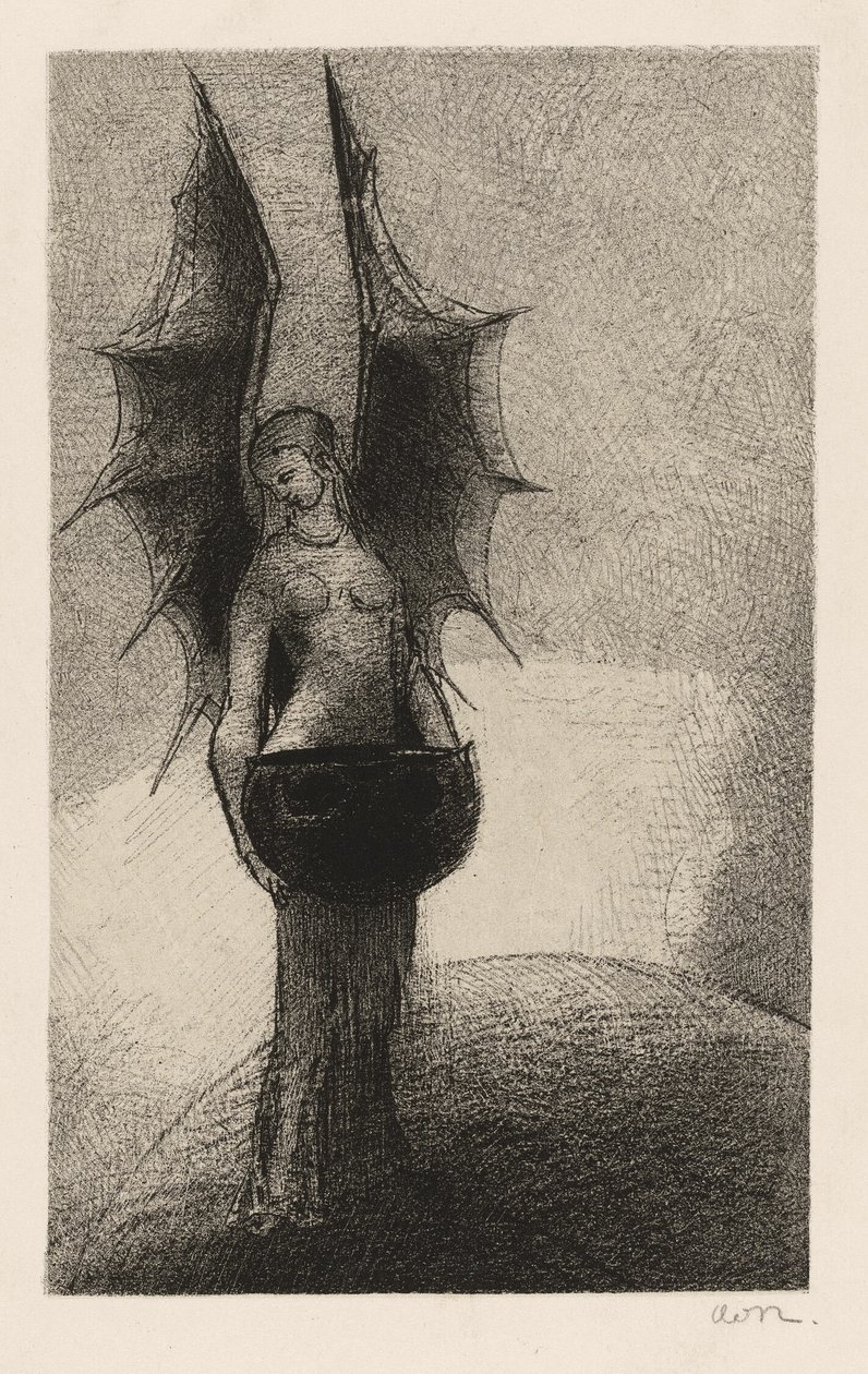 Frontispis z knihy Iwana Gilkina Tenebres (Temnota) od Odilon Redon