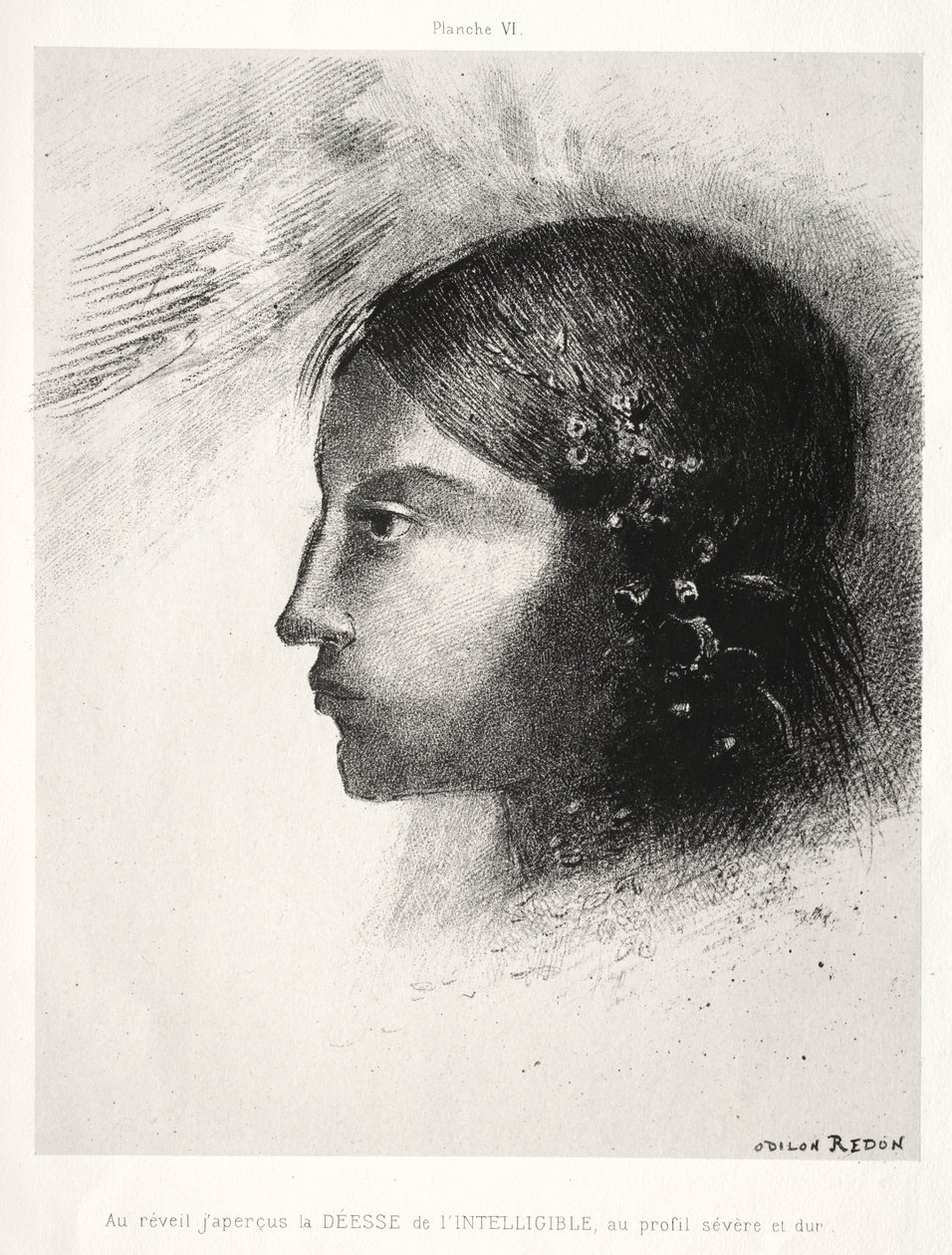 Pocta Goyovi: Po probuzení jsem viděl bohyni srozumitelného, 1885. od Odilon Redon