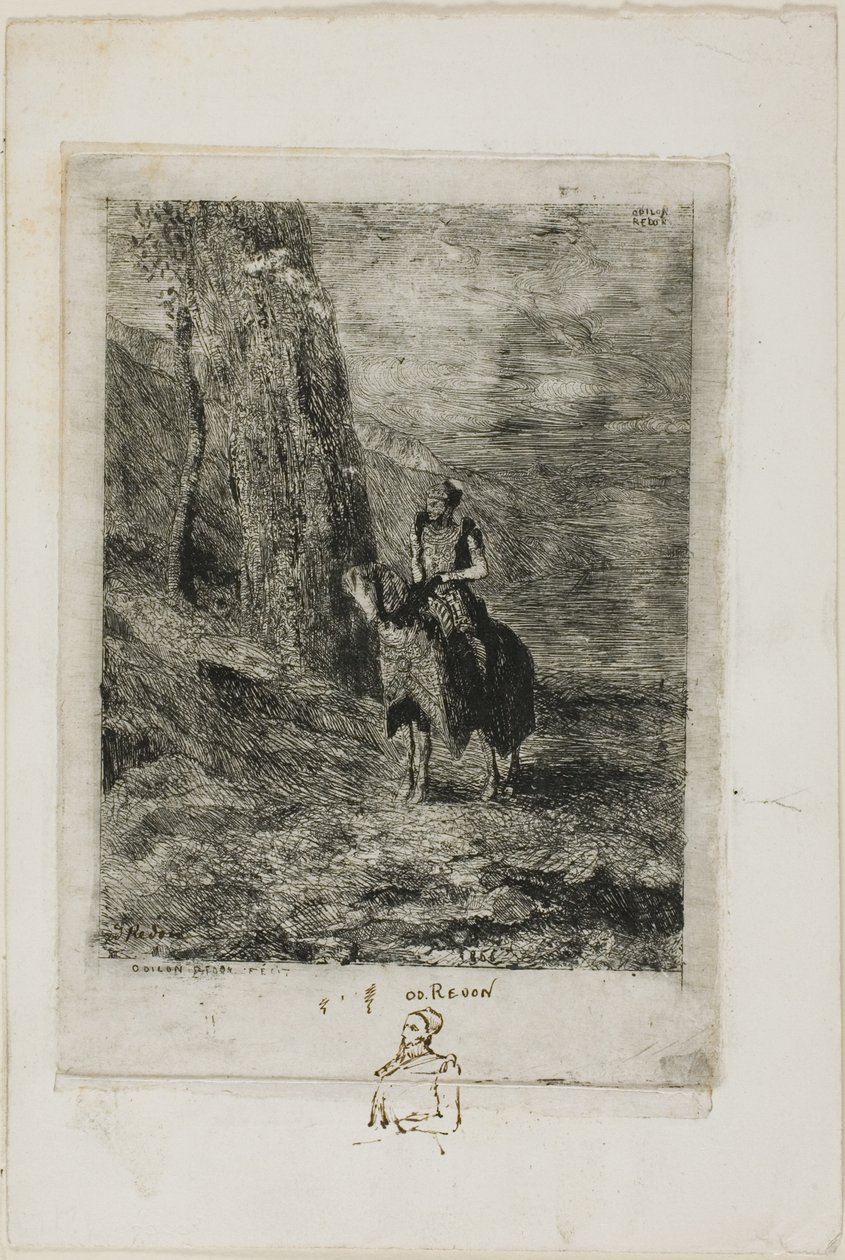 Jezdec čeká od Odilon Redon