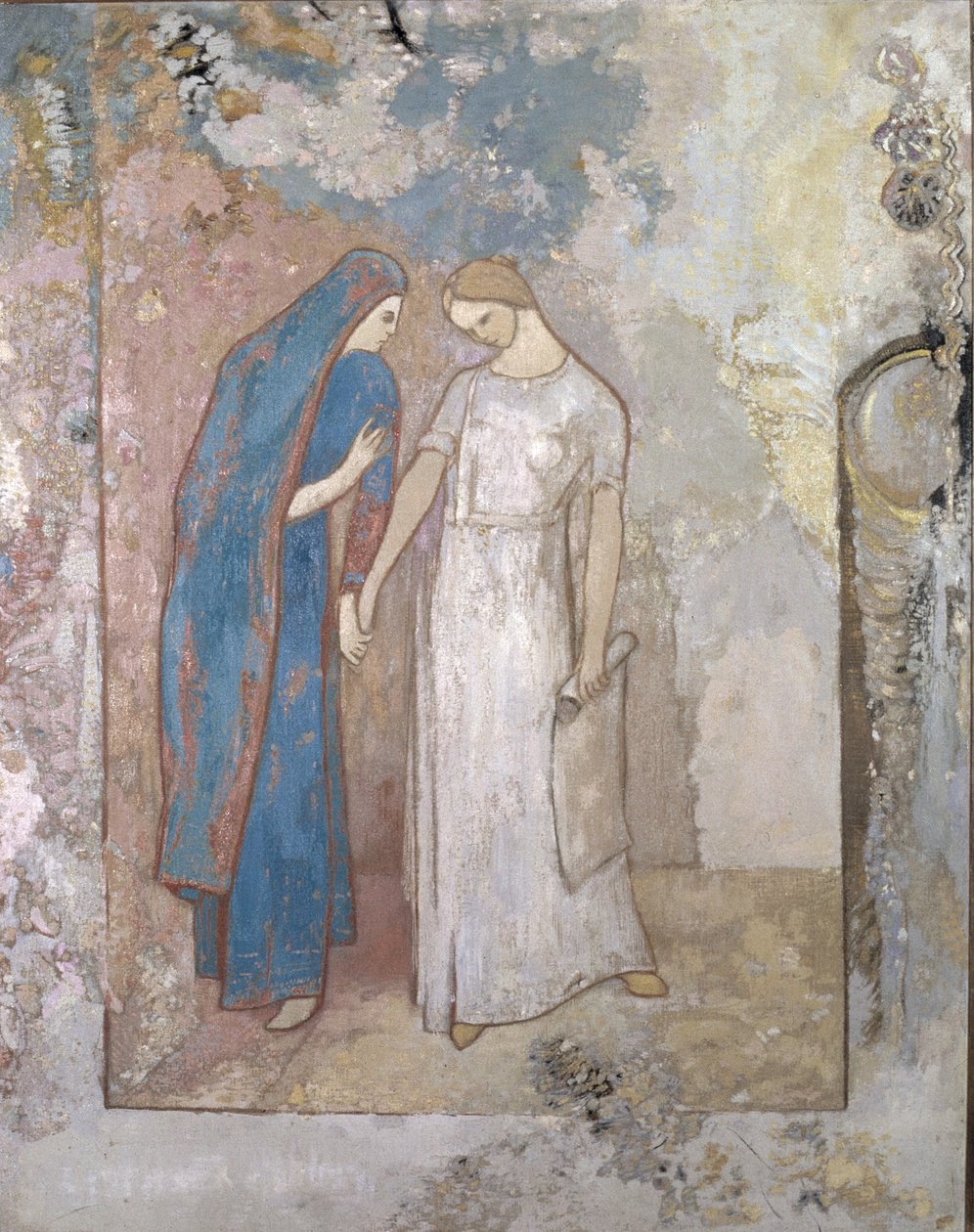 Zasvěcení do studia — Dvě mladé dámy, kolem roku 1905 (olej na plátně) od Odilon Redon