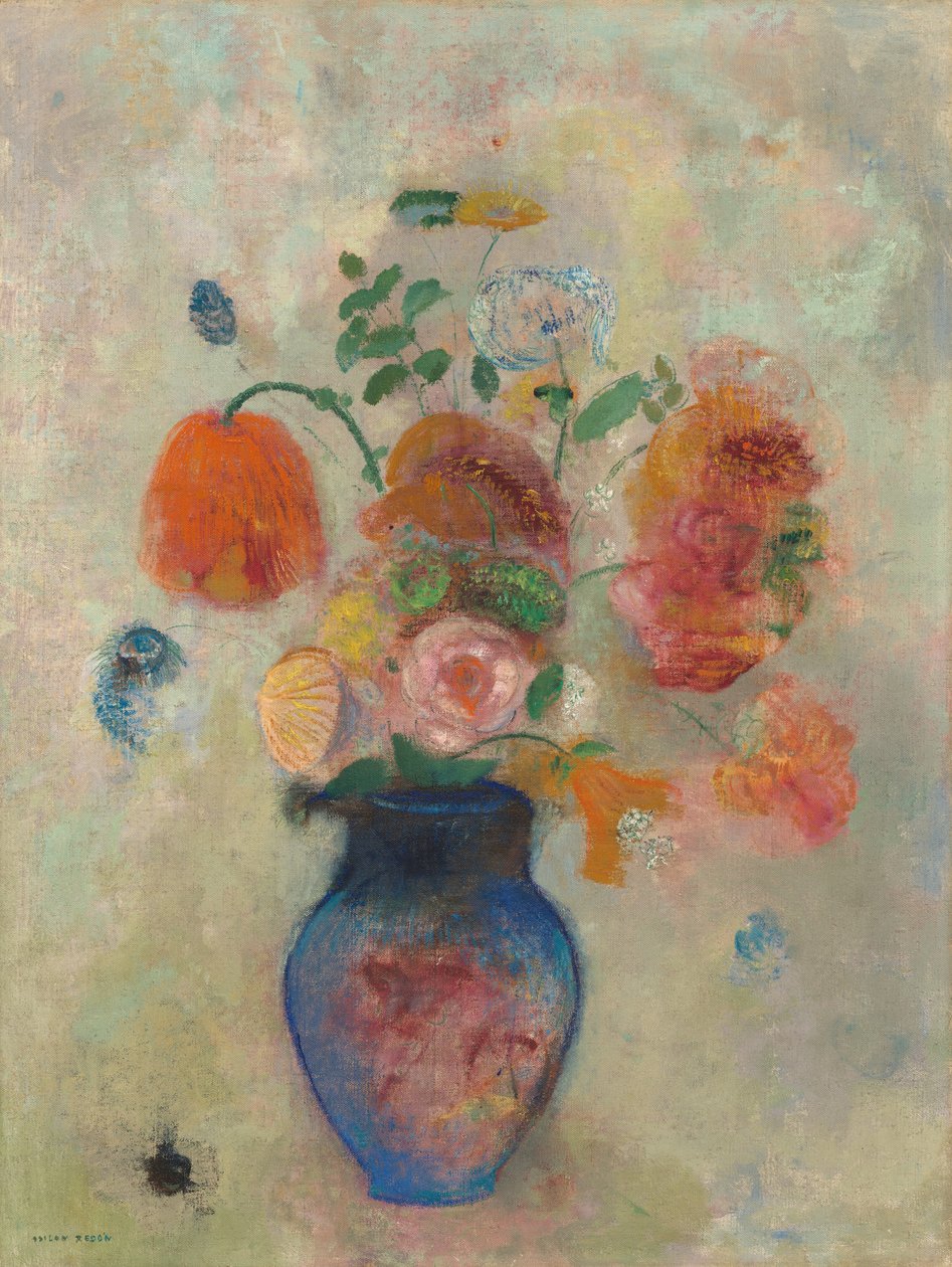 Velká váza s květinami od Odilon Redon
