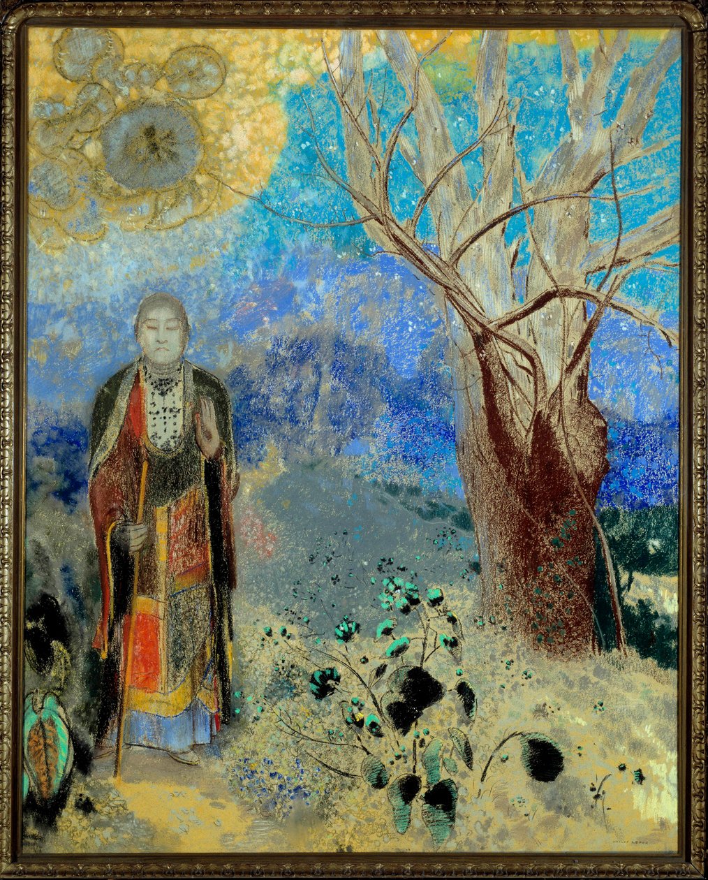 Pastelový Buddha od Odilona Redona (1840-1916) 1906-1907. Slunce. 0,9x0,73 m Paříž, muzeum Orsay od Odilon Redon