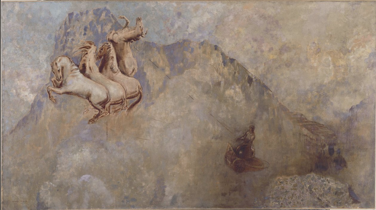 Sluneční vůz, asi 1910 (olej na plátně) od Odilon Redon