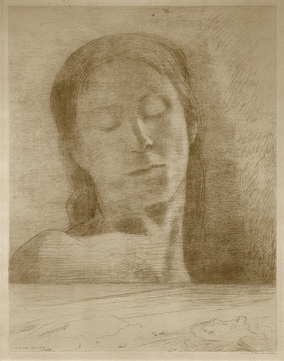 Zavřené oči od Odilon Redon