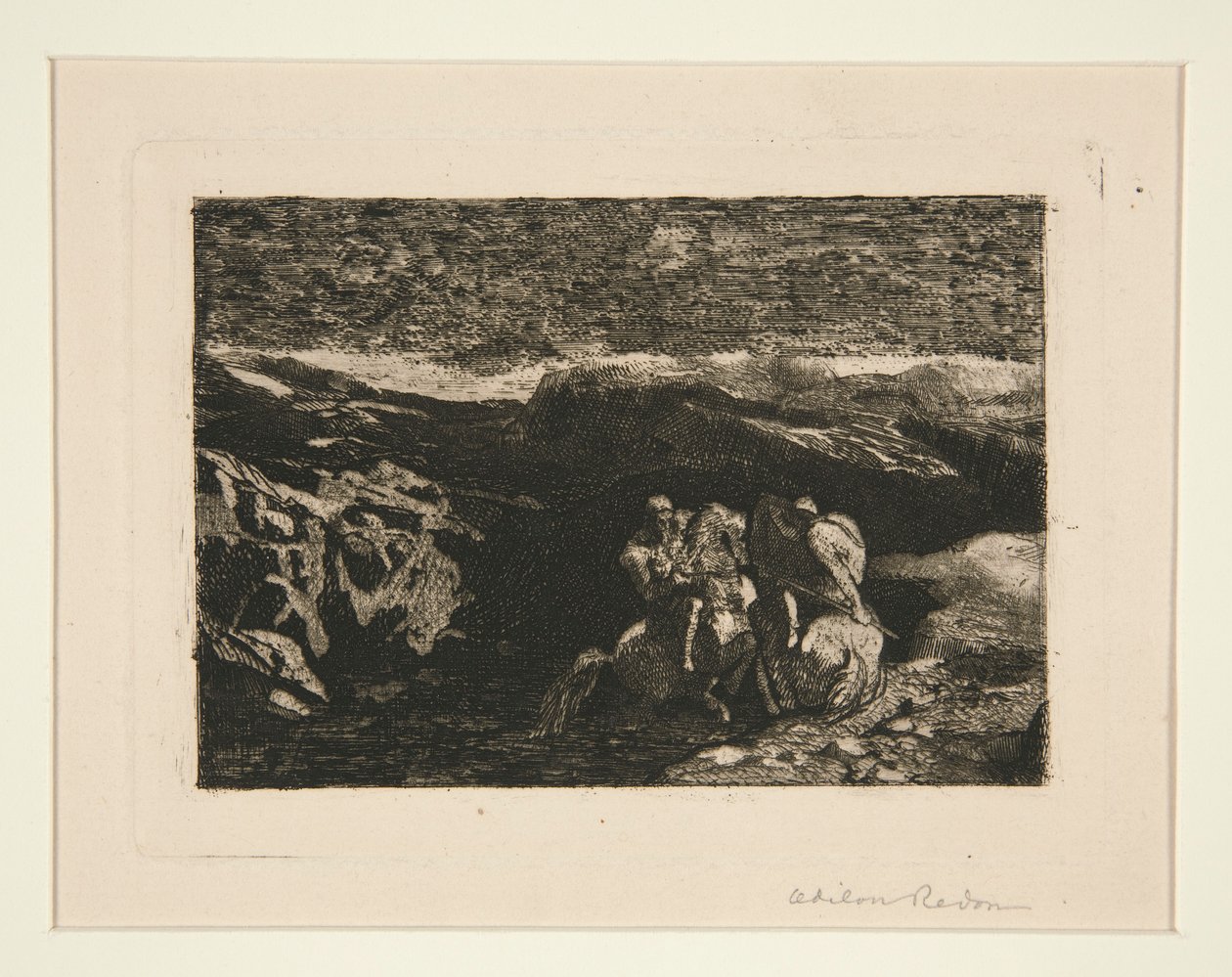 Jezdci v boji od Odilon Redon