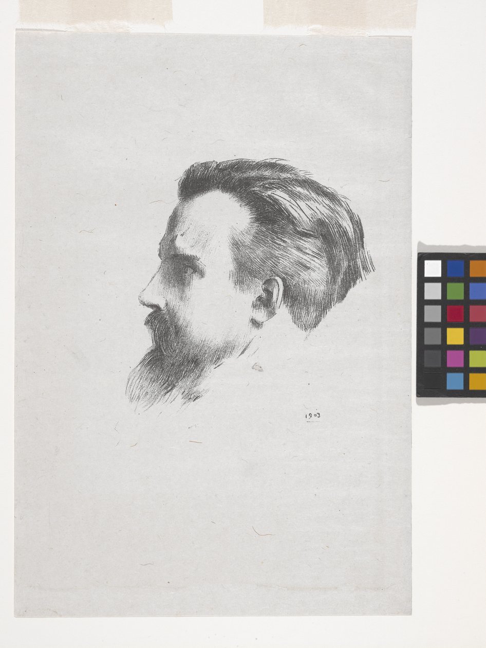 Maurice Denis (litografie na papíře chine volant) od Odilon Redon