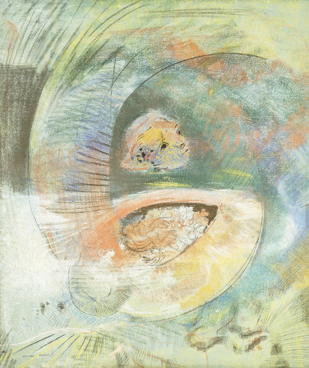 Monster Ponorka; Podvodní monstrum, kolem roku 1900 od Odilon Redon