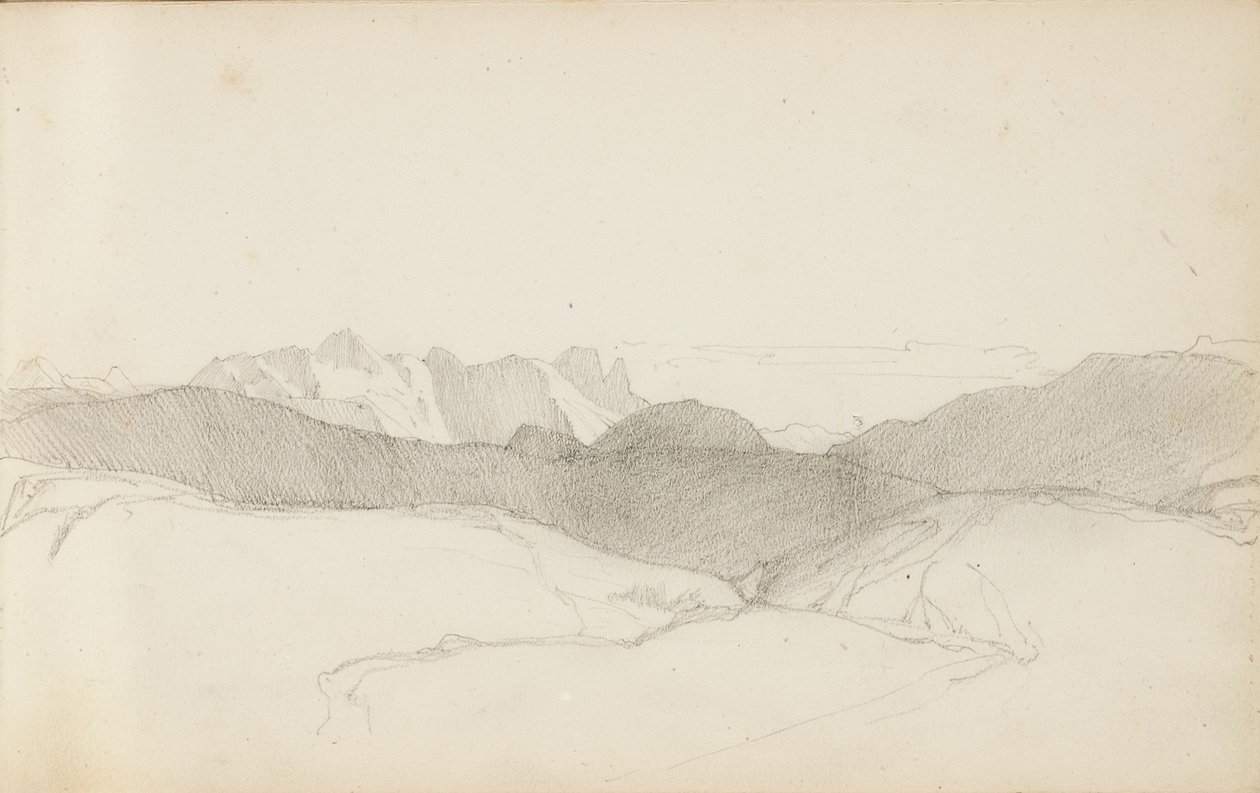 Stránka ze skicáku, "Baskicko", 1862-63 od Odilon Redon