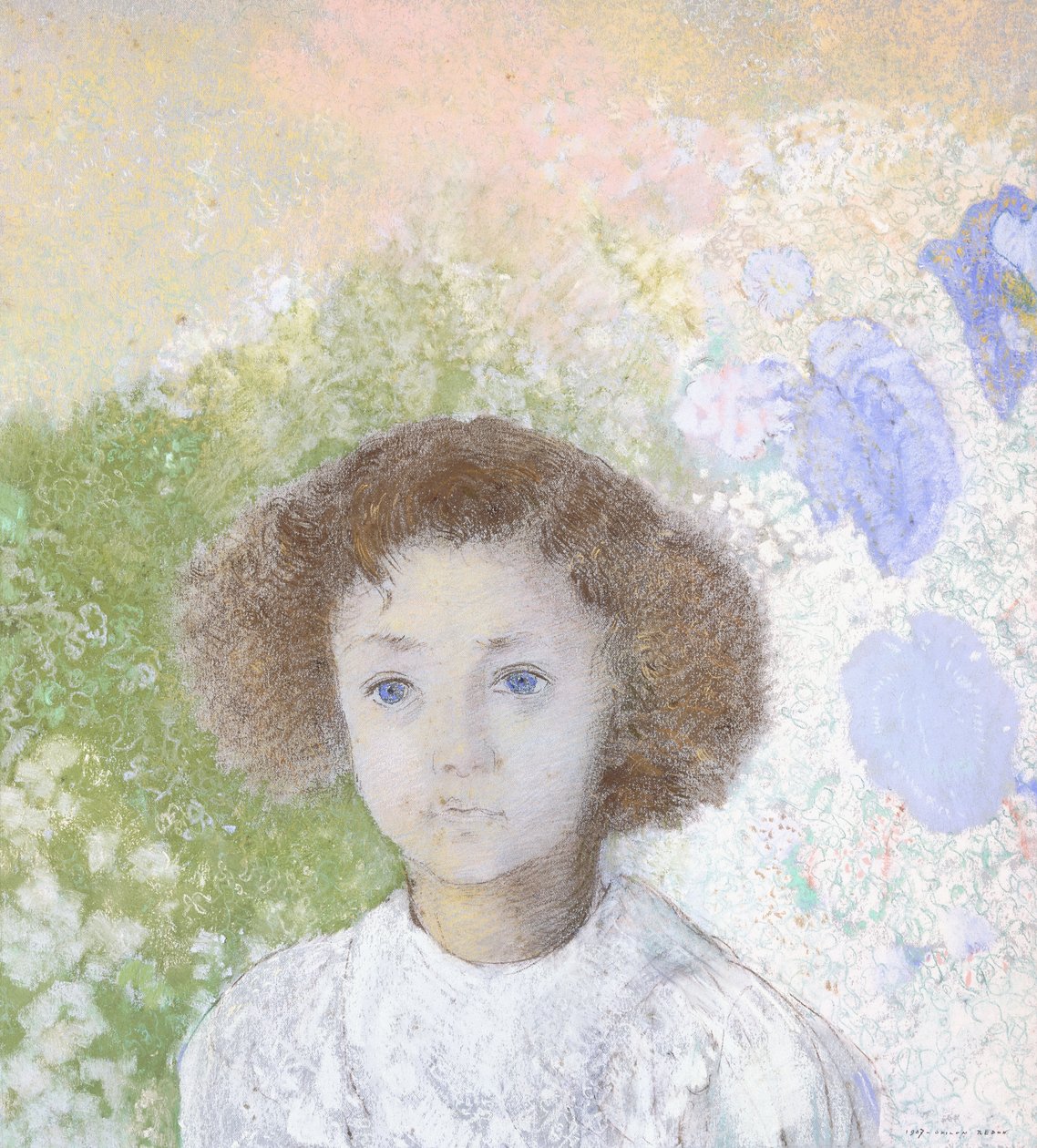Portrét Genevieve de Gonet jako dítě, 1907 od Odilon Redon