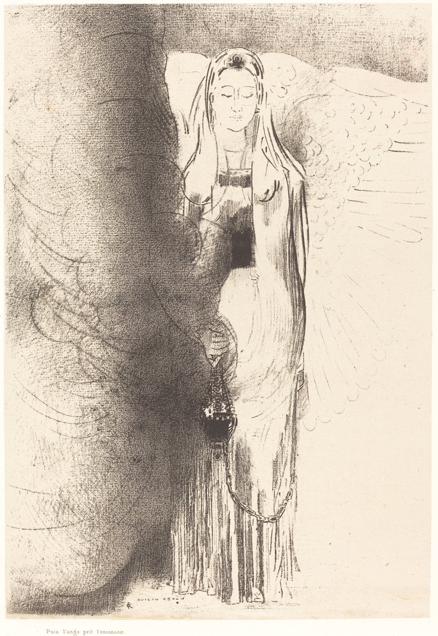 Potom anděl vzal kadidelnici (A anděl vzal kadidelnici) od Odilon Redon