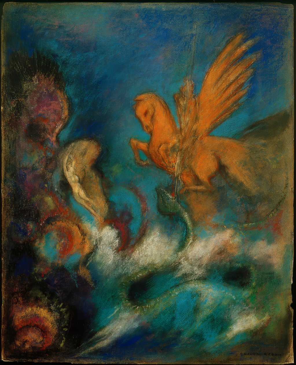 Roger a Angelica (Perseus a Andromeda) od Odilon Redon