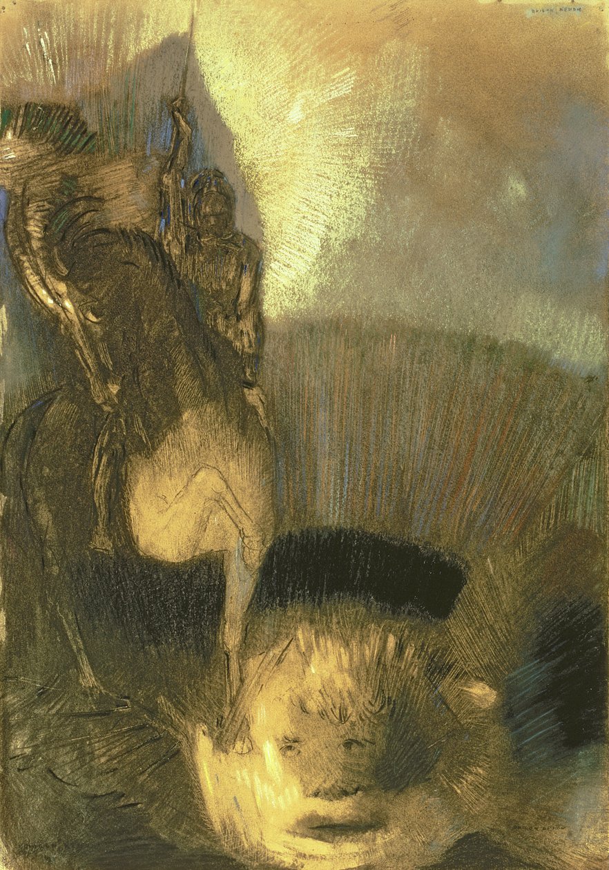 St. George, cca 1905 (pastel na papíře) od Odilon Redon