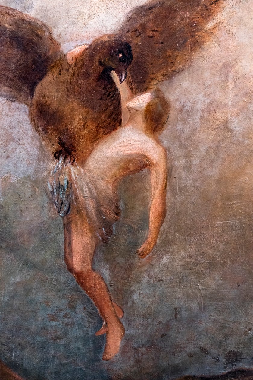 Únos Ganymeda, detail, asi 1910 (olej na plátně) od Odilon Redon