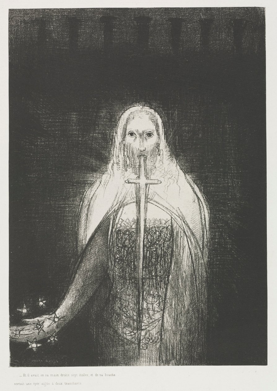 Apokalypsa svatého Jana: A měl ve své pravé ruce sedm hvězd..., 1899. od Odilon Redon