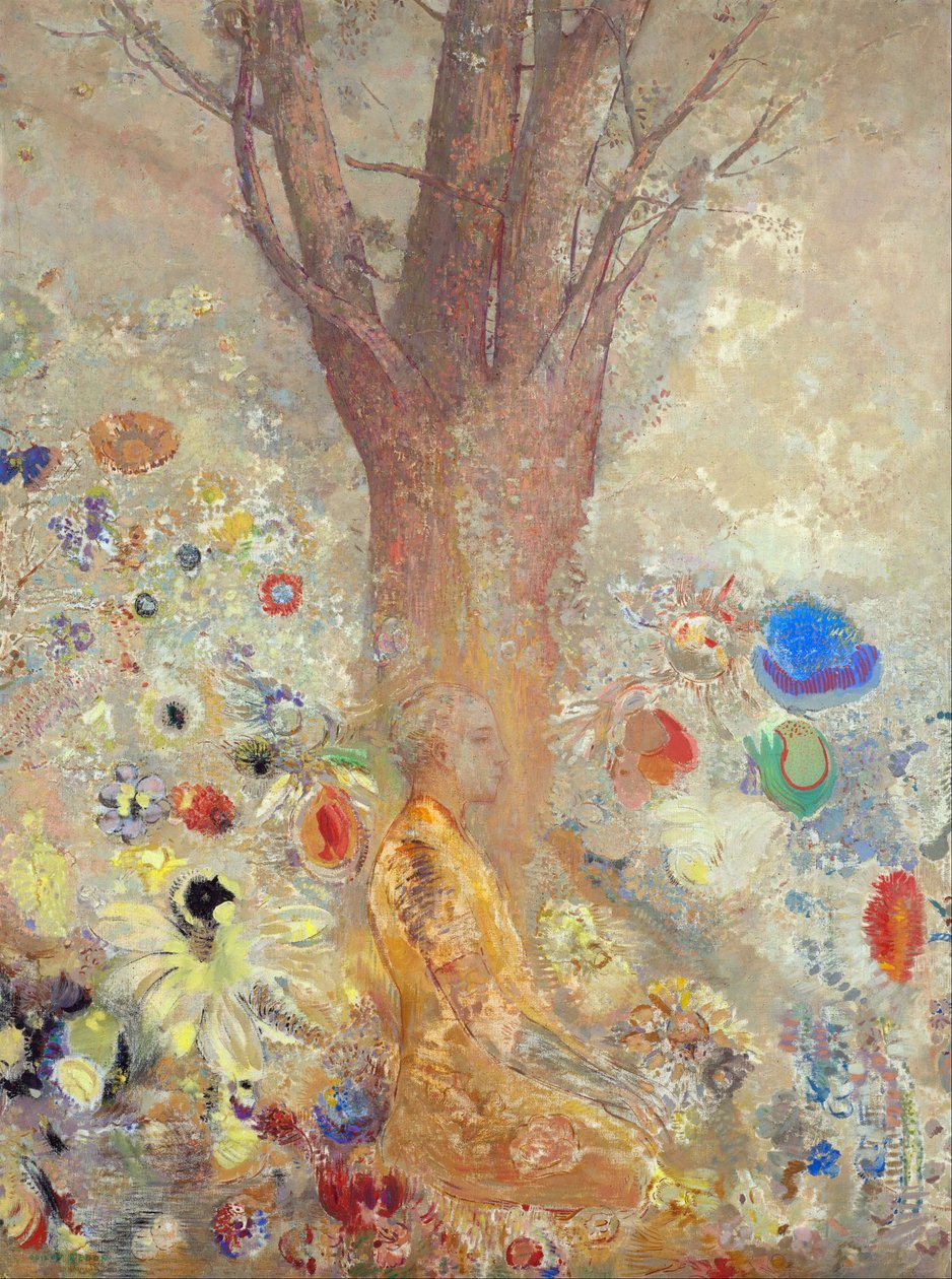 Buddha - obraz Odilona Redona (1840-1916) od Odilon Redon