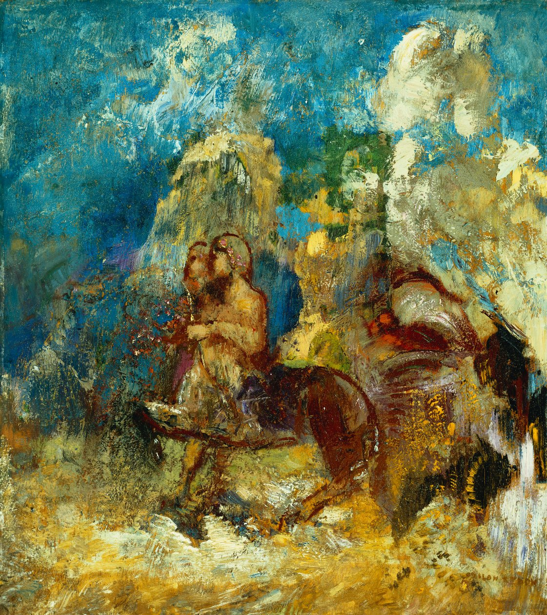 Kentaur; Kentaur, kolem roku 1910 od Odilon Redon