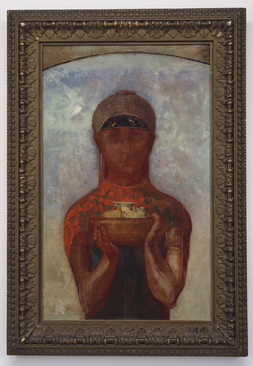 Pohár záhad, nebo Sibyla, kolem roku 1890 od Odilon Redon